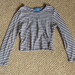 Girls striped long sleeve crop top
